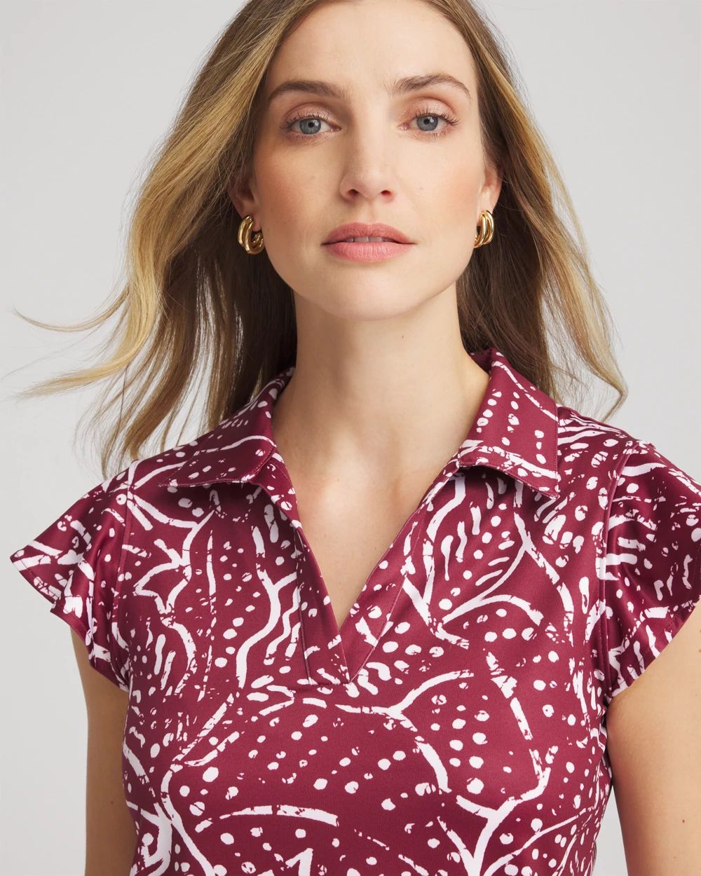 Ｏ！Sakana 　 Zenergy® UPF Knit Printed Polo Top | Chico's